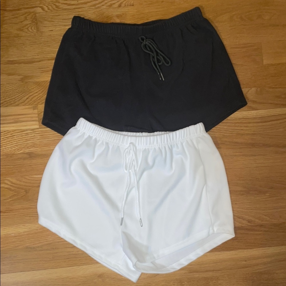 Women's Charcoal and White Shorts Set